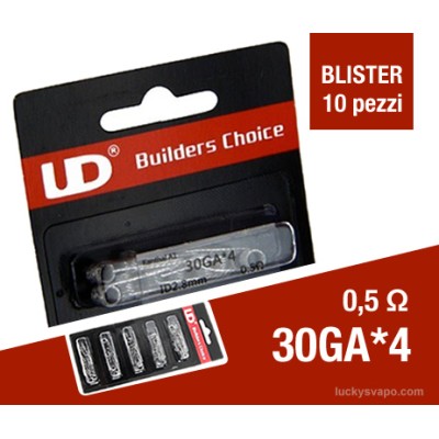 Coil Pronte Kanthal Quad Twisted 30GA*4 0,5ohm - 10 pezzi - Youde