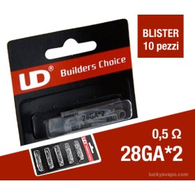 Coil Pronte Kanthal Double Twisted 28GA*2 0,5ohm - 10 pezzi - Youde