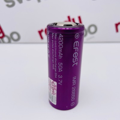 Batteria Efest 26650 4200mah battery purple 50A 3.7V Flat Top