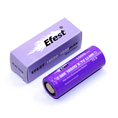 Efest 18500 1000mAh 3.7V 15A flat top