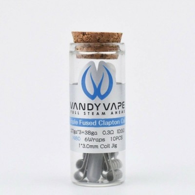 Triple Fused Clapton Coil 27GA*3 + 38 GA 0.3 OHM 10 Pz Vandy Vape