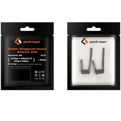 2pcs GeekVape Prebuilt Staple Staggered Fused Clapton Coil